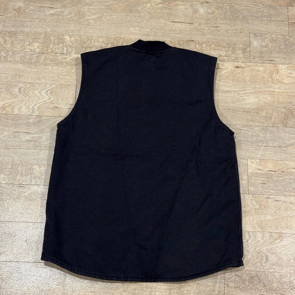 Darc Sport Wolves Club Black Denim Cotton Quilted Full Zip Vest Size Large - Picture 6 of 6